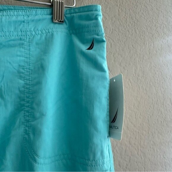 Nautica Caprice Drawstring Pants Aqua Teal Size Medium Sporty Coastal Prep Vibe - Picture 7 of 10